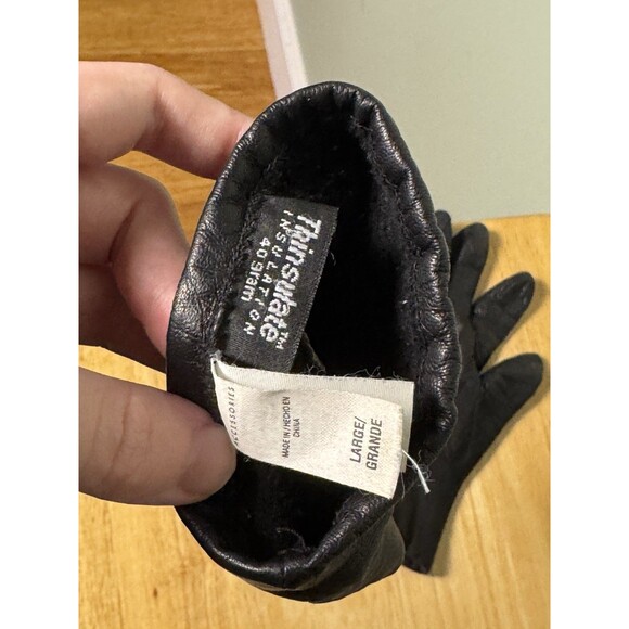 Thinsulate Leather Gloves Women Size L -Black,  Soft, Lined, Insulation 40 Gram - Picture 3 of 4